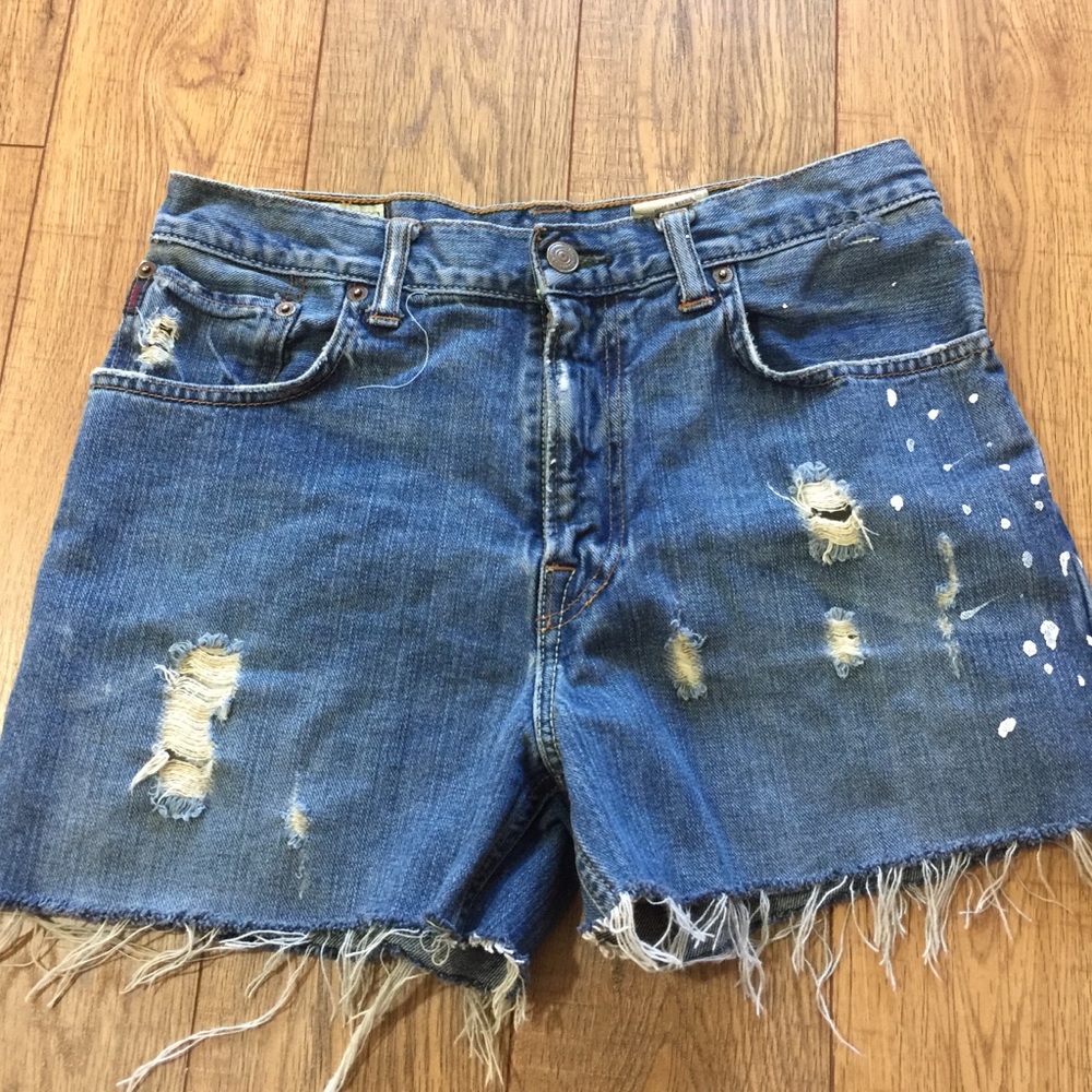 A&F Distressed Denim Boyfriend Shorts